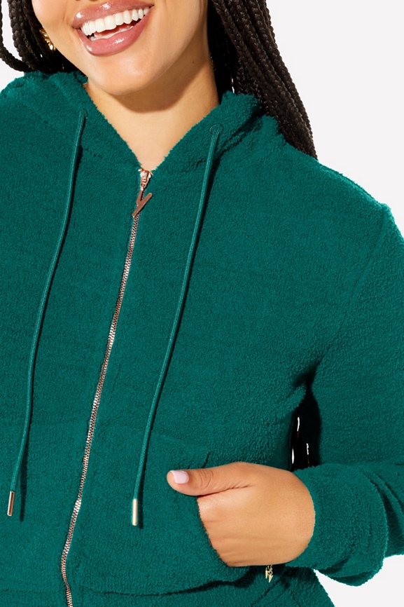 Emerald green outlet zip up hoodie