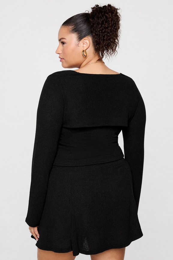 Breezy Knit Bell Sleeve Shrug