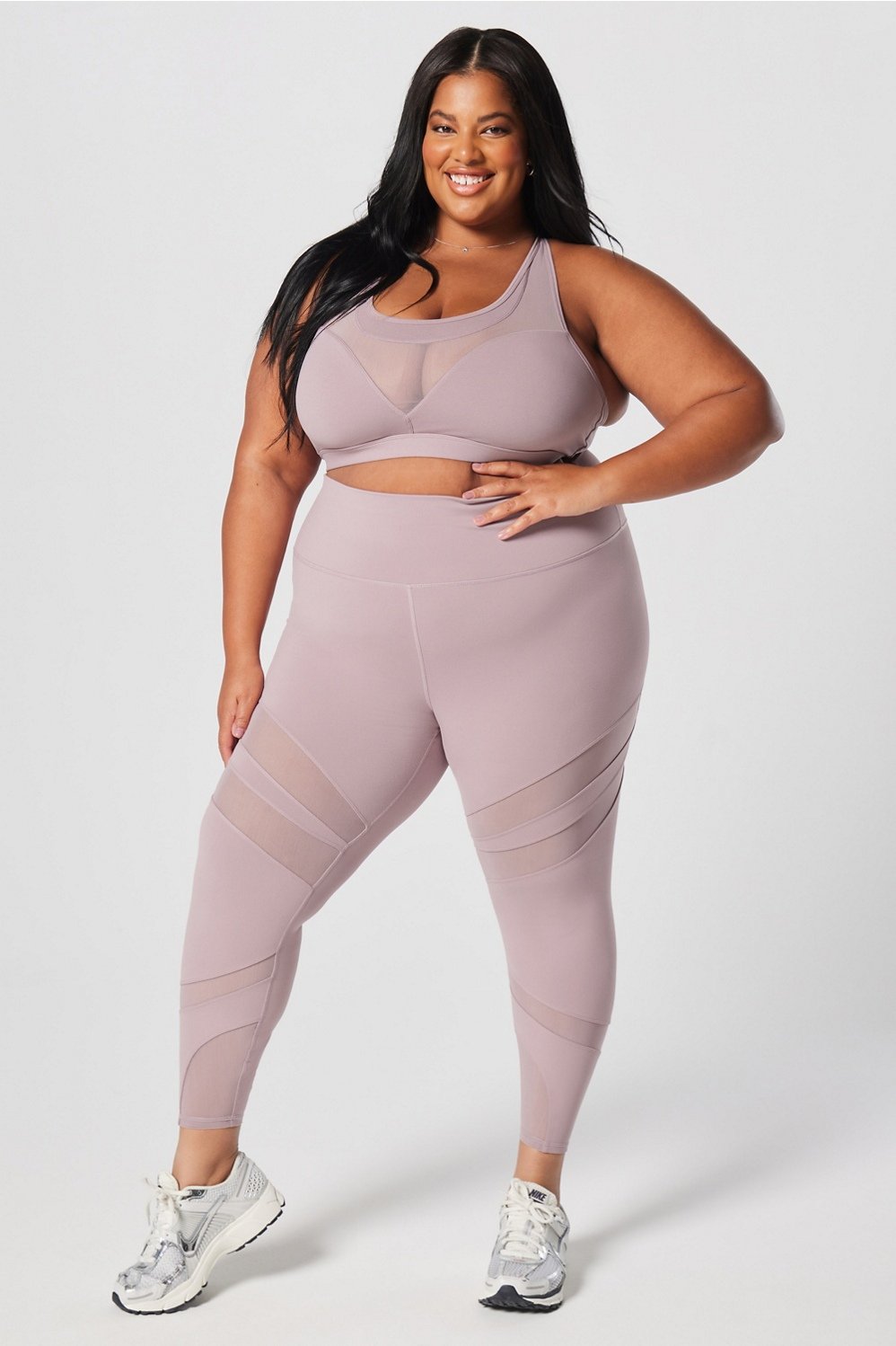 High-Waisted Wrapping Mesh Paneled 7/8 Legging - Fabletics