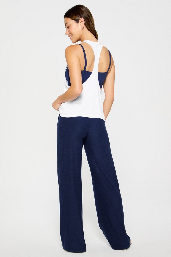 Cloud Jersey  Racerback Tank + Wide Leg Pant 2-Piece Outfit