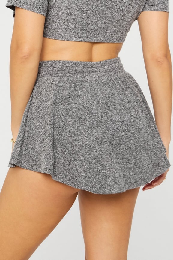 Cloud Jersey Cropped Hoodie + Cloud Jersey Flounce Skirt 2-Piece Outfit