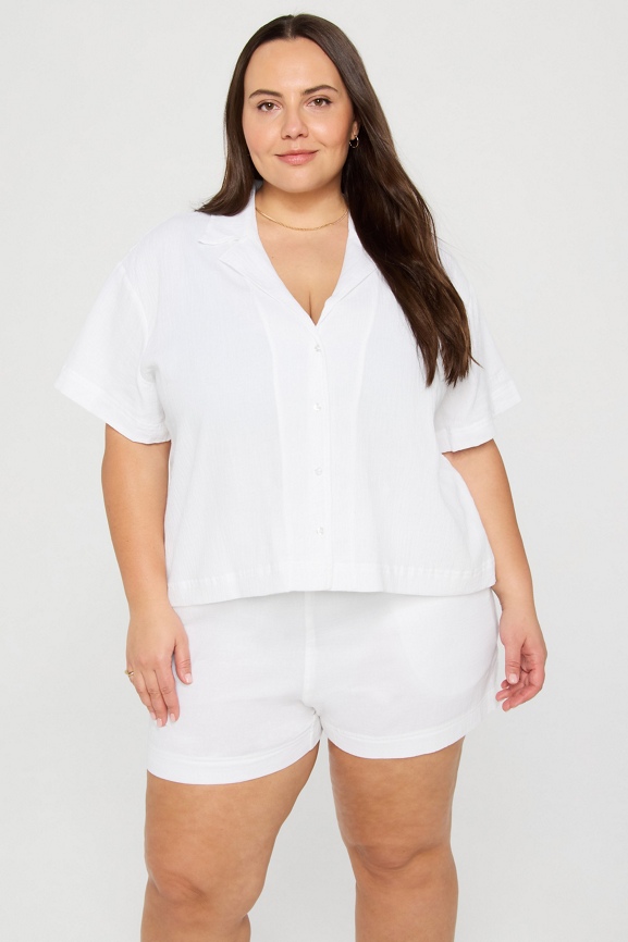 Cotton Voile Resort Shirt + Cotton Voile Drawstring Short 2-Piece Outfit