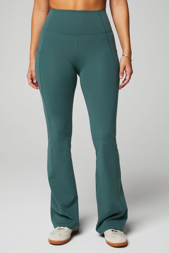 Oasis High-Waisted Pocketed Kick Flare + Heavy Cotton Pocket Tee 2-Piece Outfit