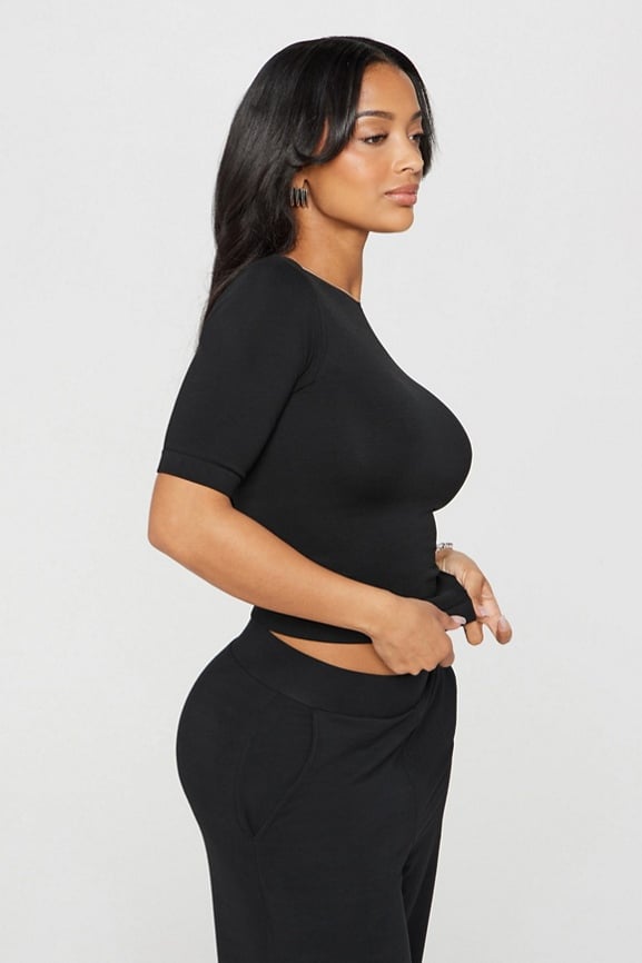 Smooth As Hell Lounge Tee + Year Round Terry Wide Leg Pant 2-Piece Outfit