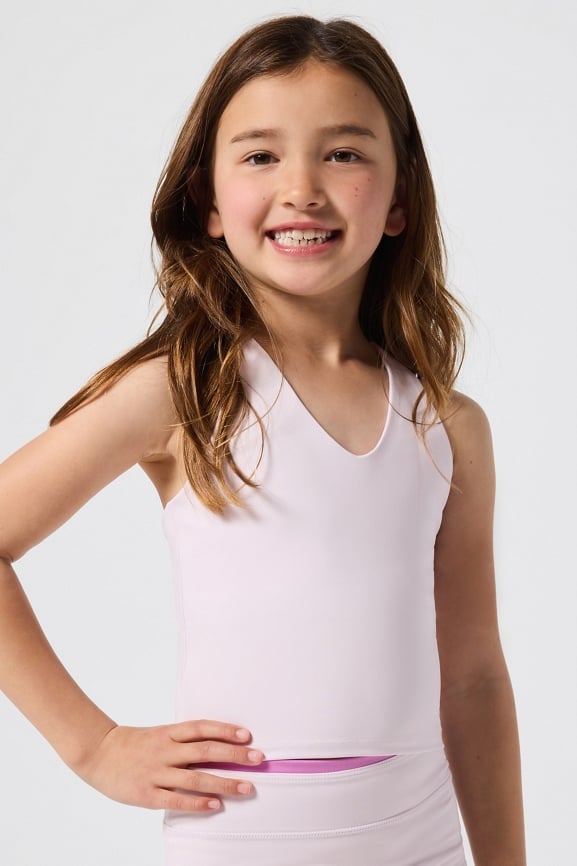 Girls Micro Sun Chaser Short + Girls Motion365+ Built-In Bra Cropped Tank 2-Piece Outfit