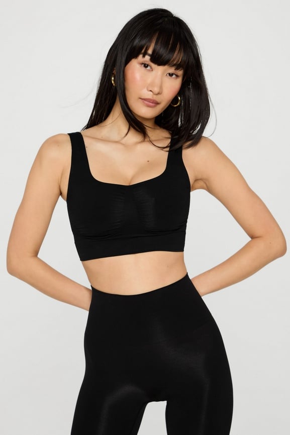 Nearly Naked Shaping Midi Bra + Cloud Jersey Cropped Hoodie 2-Piece Outfit
