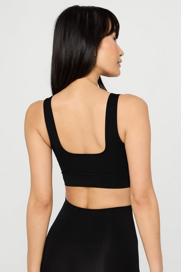 Nearly Naked Shaping Midi Bra + Cloud Jersey Cropped Hoodie 2-Piece Outfit