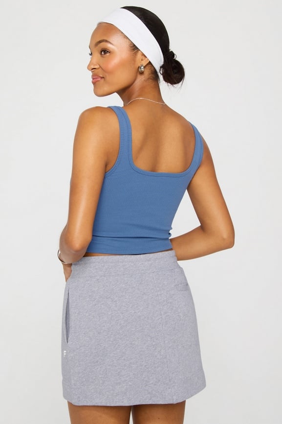 Daily Rib Cropped Square Neck Tank + Smooth As Hell Midi Shaping Skirt 2-Piece Outfit