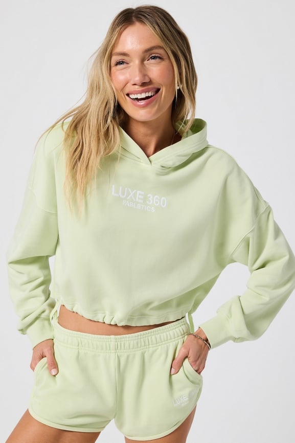 Year Round Terry Luxe Cropped Hoodie + Year Round Terry High Waisted Sweatpants 2-Piece Outfit