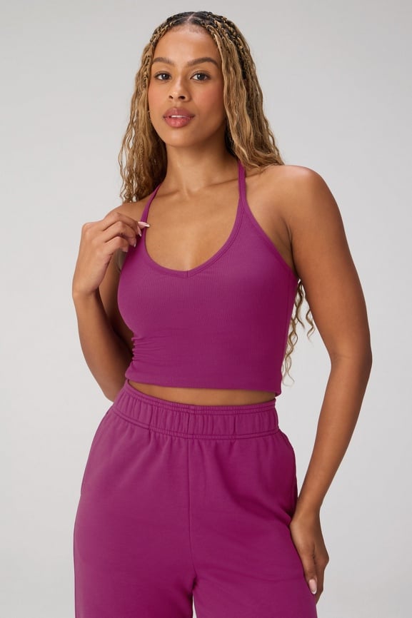 Soft Modal V-Neck Tank + Year Round Terry Wide Leg Sweatpant 2-Piece Outfit