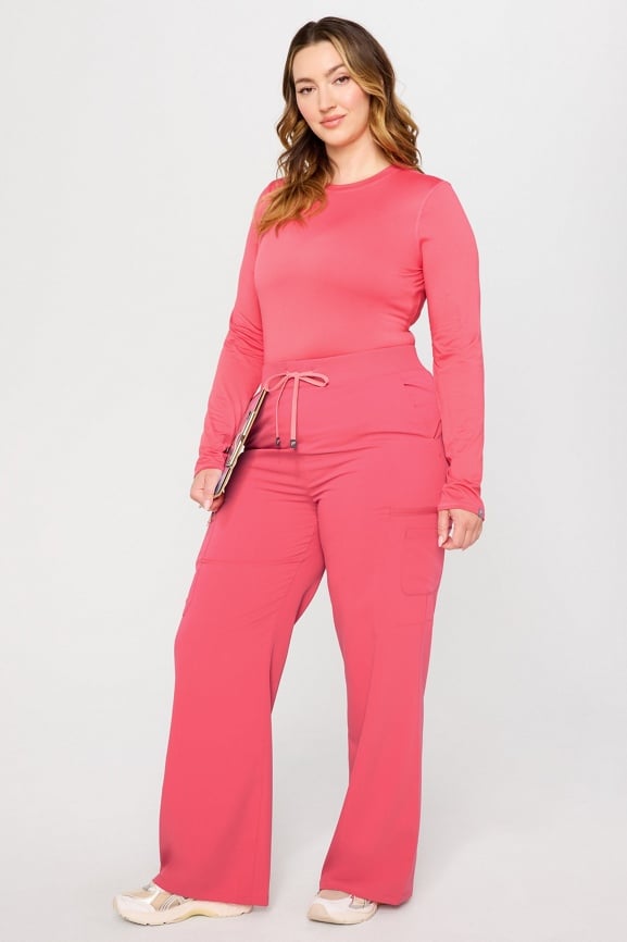 Core Long-Sleeve Underscrub + High-Rise Wide Leg Scrub Pant