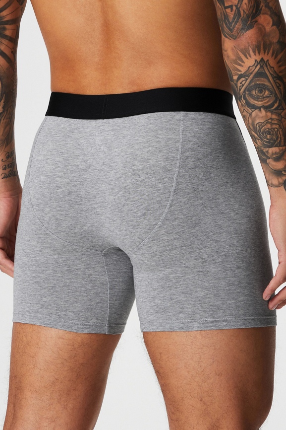 Fabletics Men The 24-7 Boxer Brief male Mid-Grey Heather Size