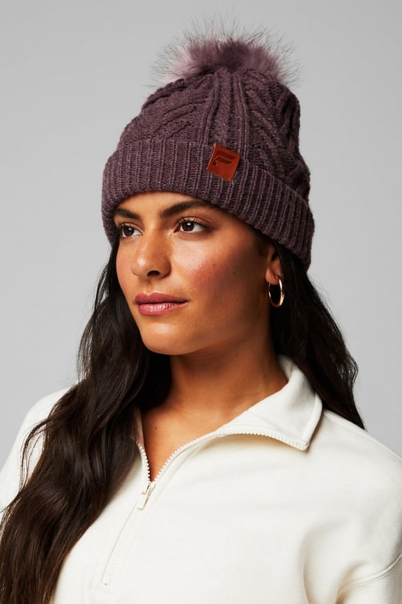 Fat face rib hot sale knit pom beanie