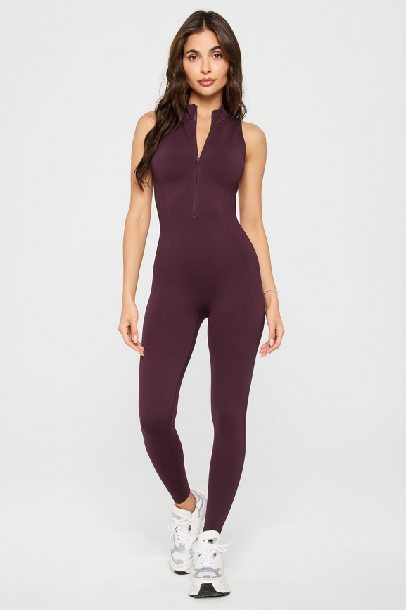Seamless Scrunch Zip Front Jumpsuit