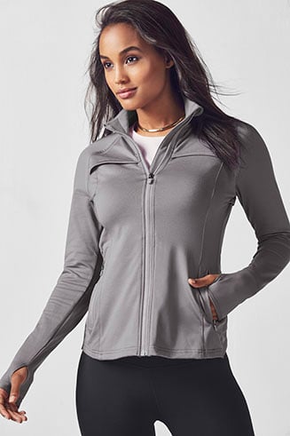 FABLETICS Storm Gray Long Sleeve Kimmy Performance Jacket Sz S