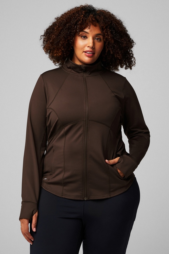 NWT store Fabletics Air Fleece Coat 2x Cocoa