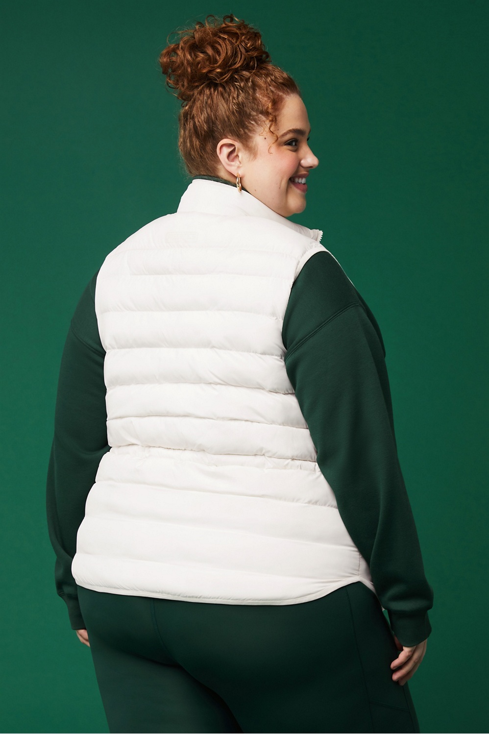 Plus size sale white puffer vest