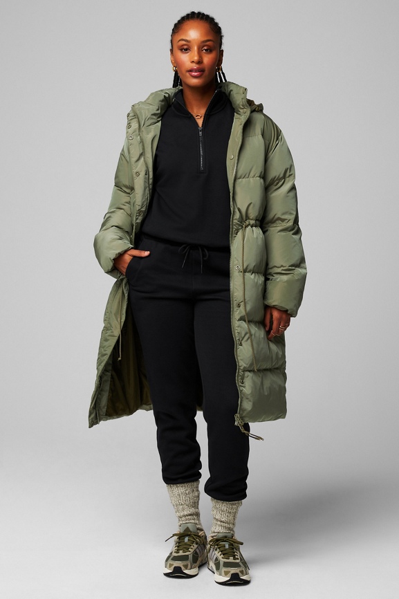 Long store puffer coat