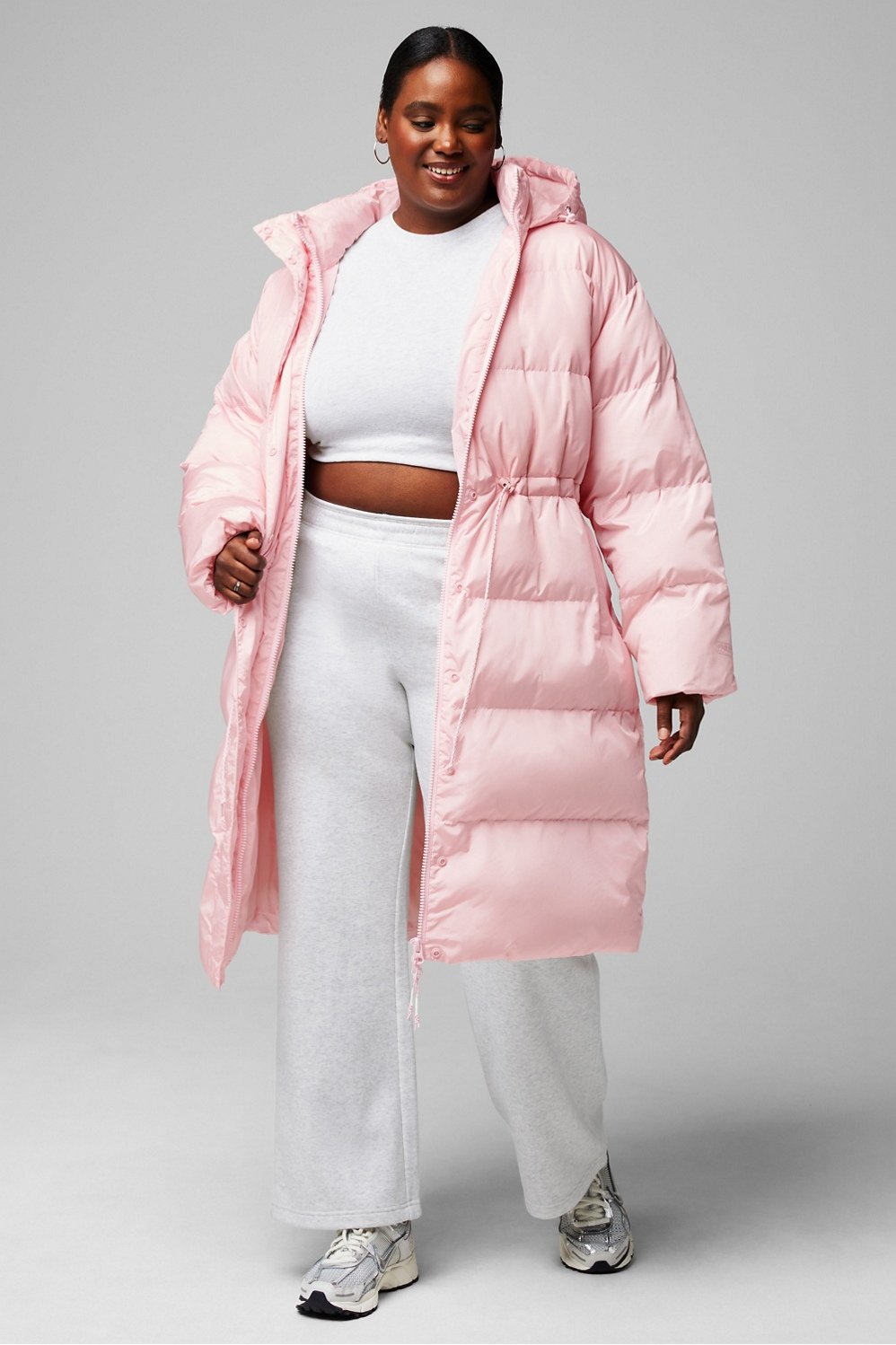 Plus size pink deals puffer jacket