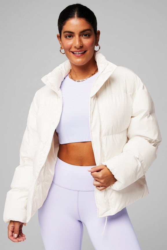 Fabletics White Fleece Jackets for Women