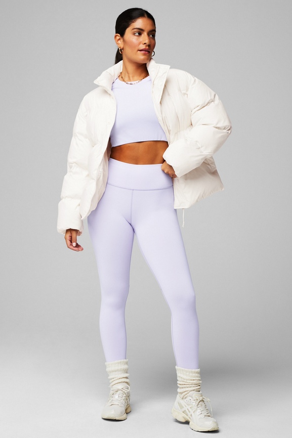 Fabletics white puffer sales jacket