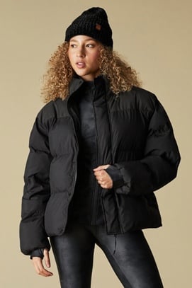 Fabletics Shiny Black Puffer Jacket - $50 (57% Off Retail) New With Tags -  From Emily