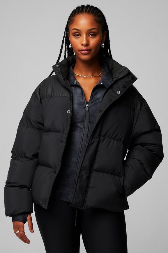Fabletics Holiday Sale: 80% OFF EVERYTHING – Including This Adeline Shine  Oversized Long Puffer!