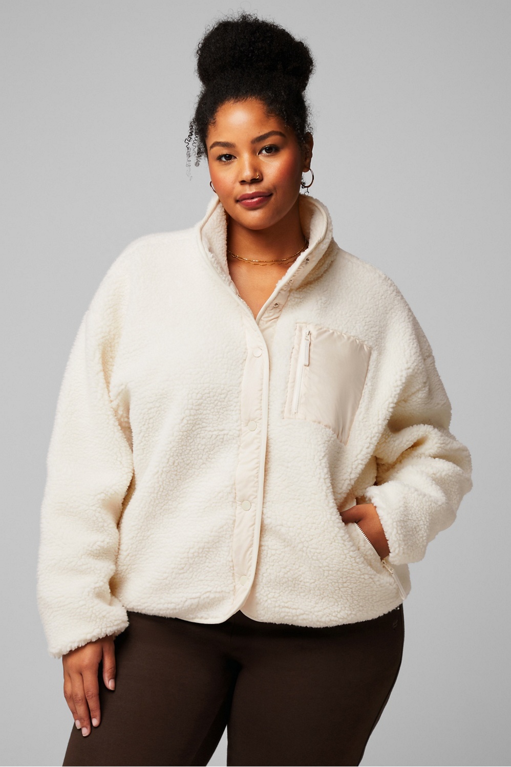 Fabletics Teddy Jacket White Size XS - $21 (75% Off Retail) New With Tags -  From Yurvani