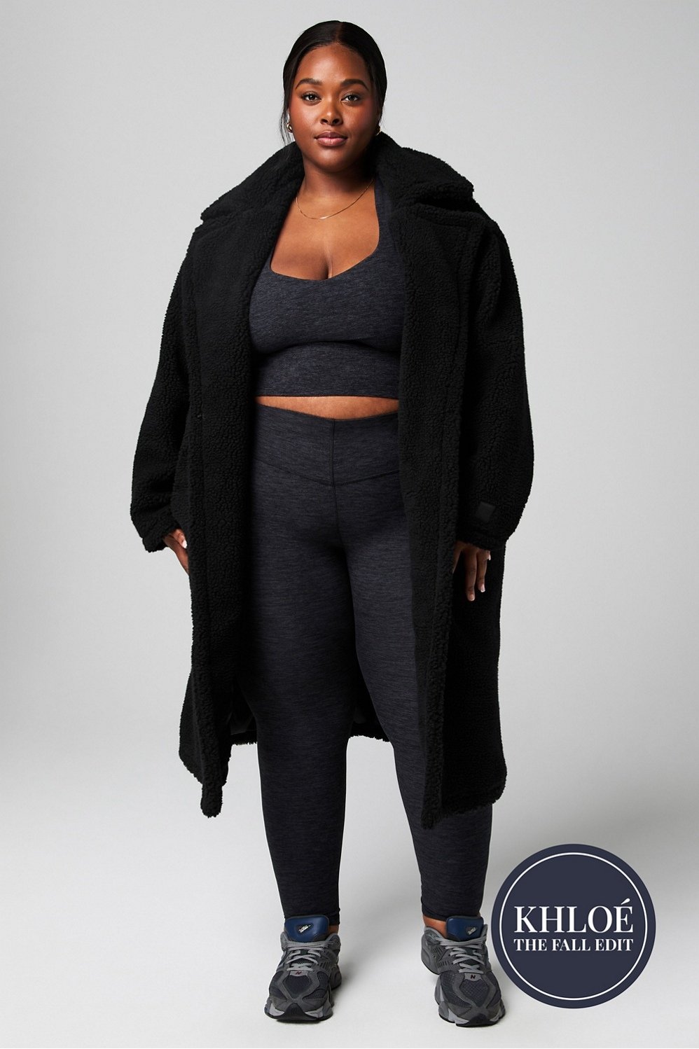 Plus size sale long teddy coat