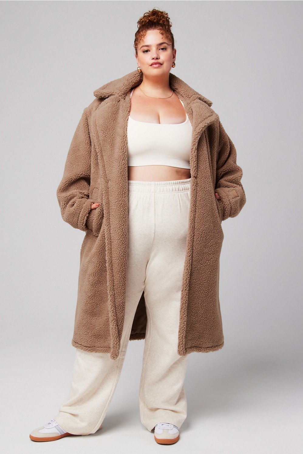 Plus size teddy coat hotsell