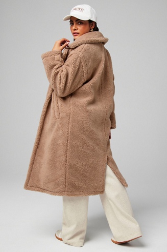 bae  teddy gilet long coat♡ Teddy Gilet Winter Women's Teddy Bear Long Jacket Lapel Faux
