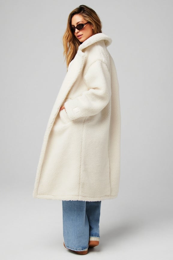 Long oversized teddy coat best sale