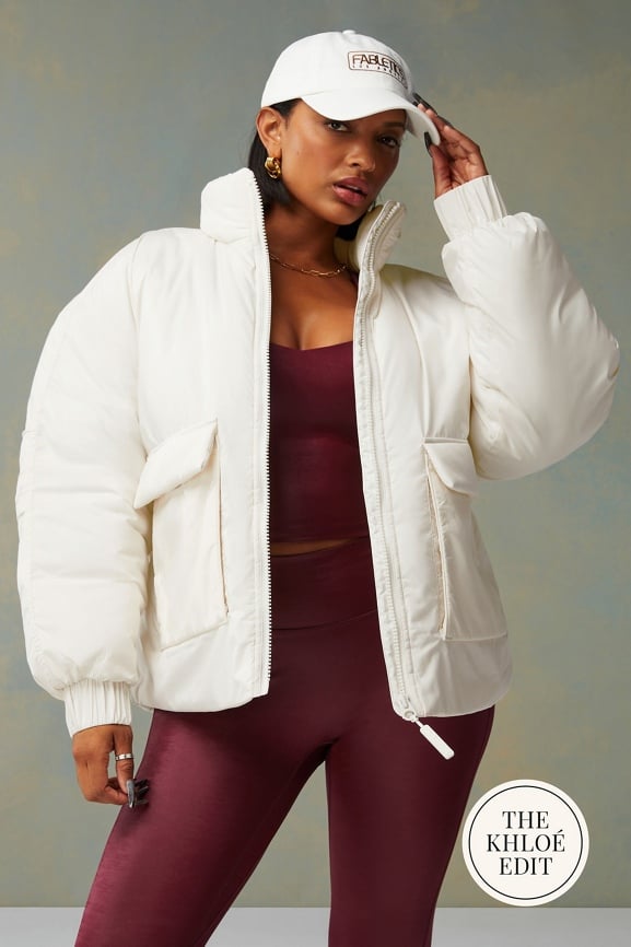 Fabletics white store puffer jacket