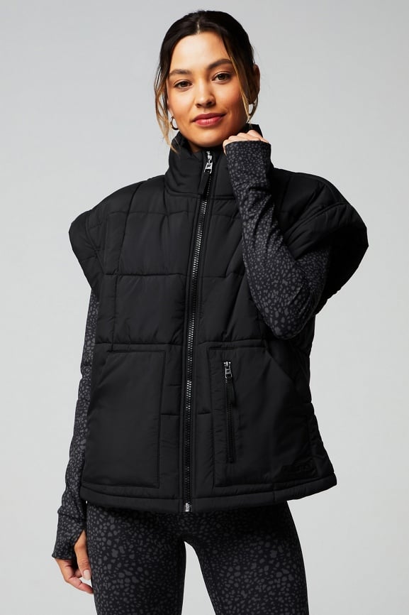 FABLETICS Jacket Giana Black XXL Oversized Water Resistant Pockets Hood NEW  $159