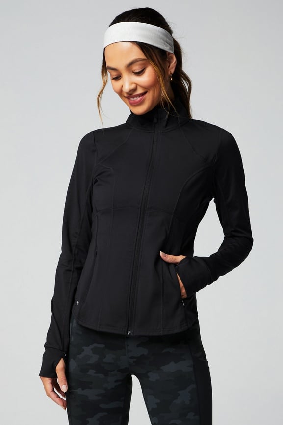 C9 FABLETICS Long-Sleeve Betty Pullover Top Black Womens Size