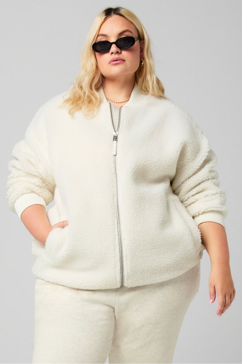 Teddy Oversized Bomber Jacket - Fabletics