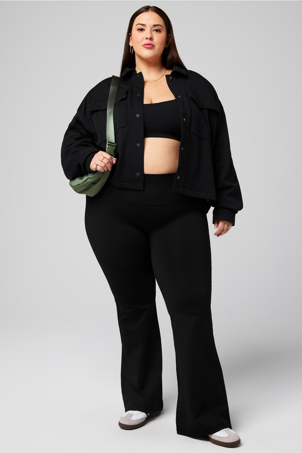 Cozy Fleece Cropped Shirt Jacket