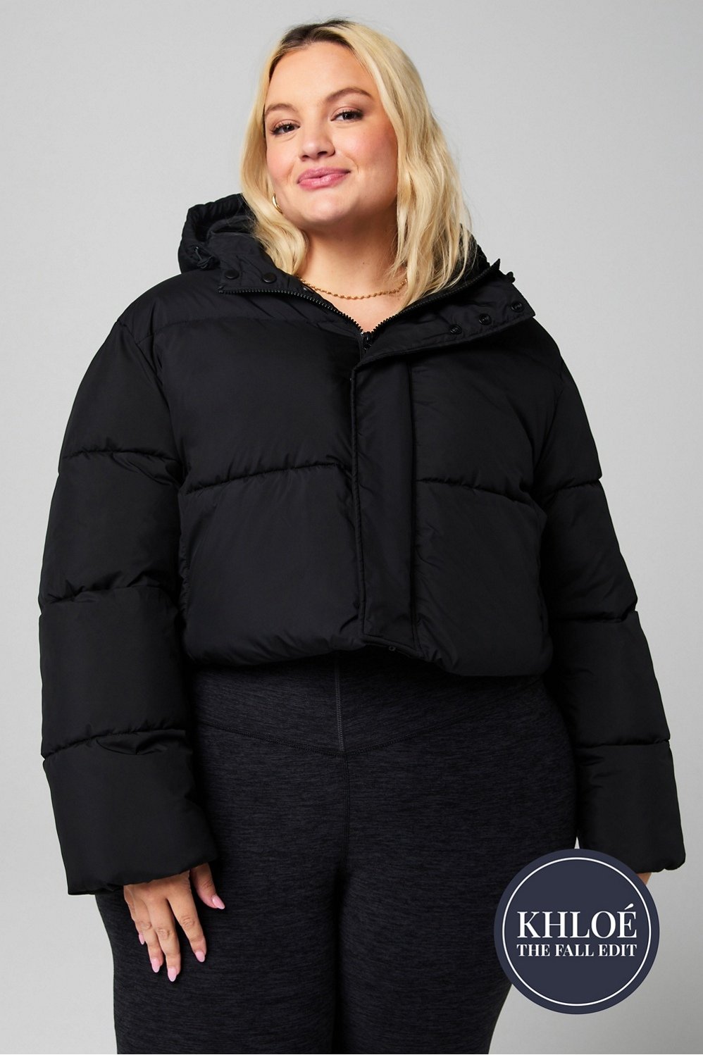 Essential Cropped Hooded Puffer