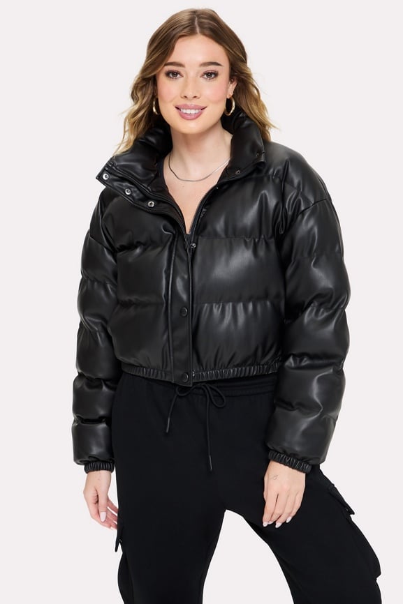 Leatherette store Black Jacket, Women Black Bomber Jacket