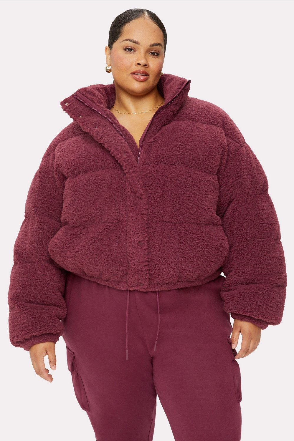 Faux Shearling Puffer Jacket