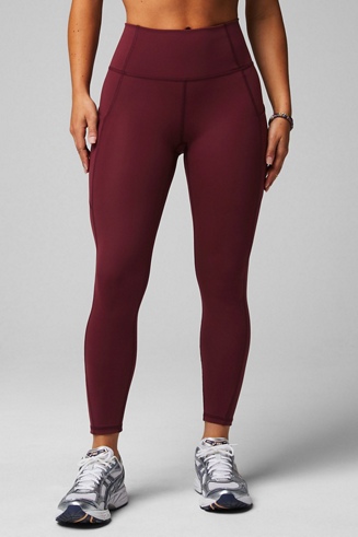 Fabletics Women's Oasis PureLuxe High-Waisted 7/8 Legging BL8 Burgundy  Size: XS