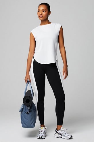 White top outlet black leggings