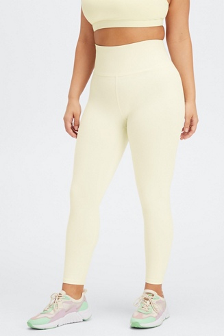 NEW Fabletics Boost PowerHold® High-Waisted 7/8 Legging Women's M in  Egret/Gold