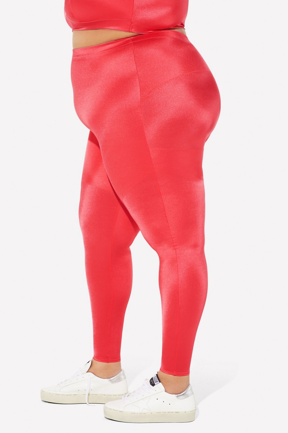 YELETE Legwear High Waist Compression Leggings, Plus Size, Wine Red
