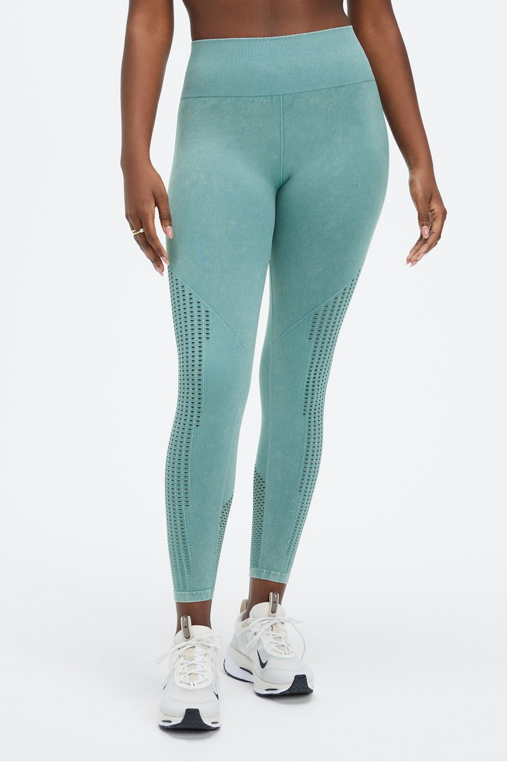 Fabletics, Pants & Jumpsuits, Fabletics Sync High Waisted Perforated 78  Legging In Fjord