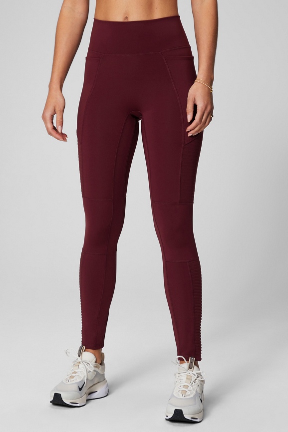 Maroon moto store leggings