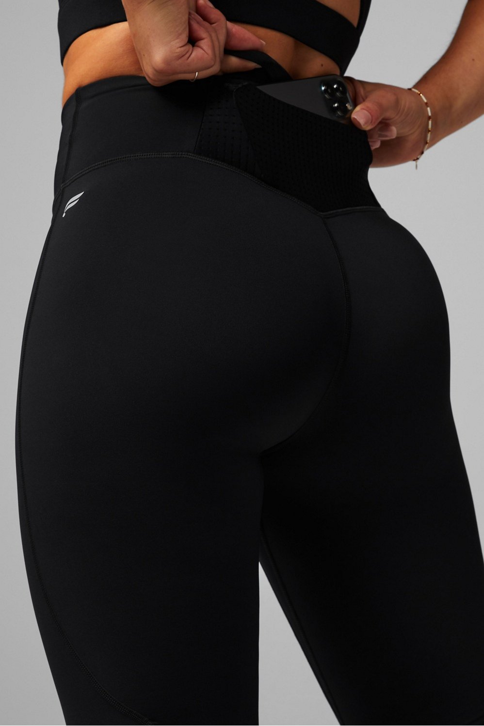 Gymshark Asymmetric Leggings Medium Womens Smokey Gray Black Pockets 