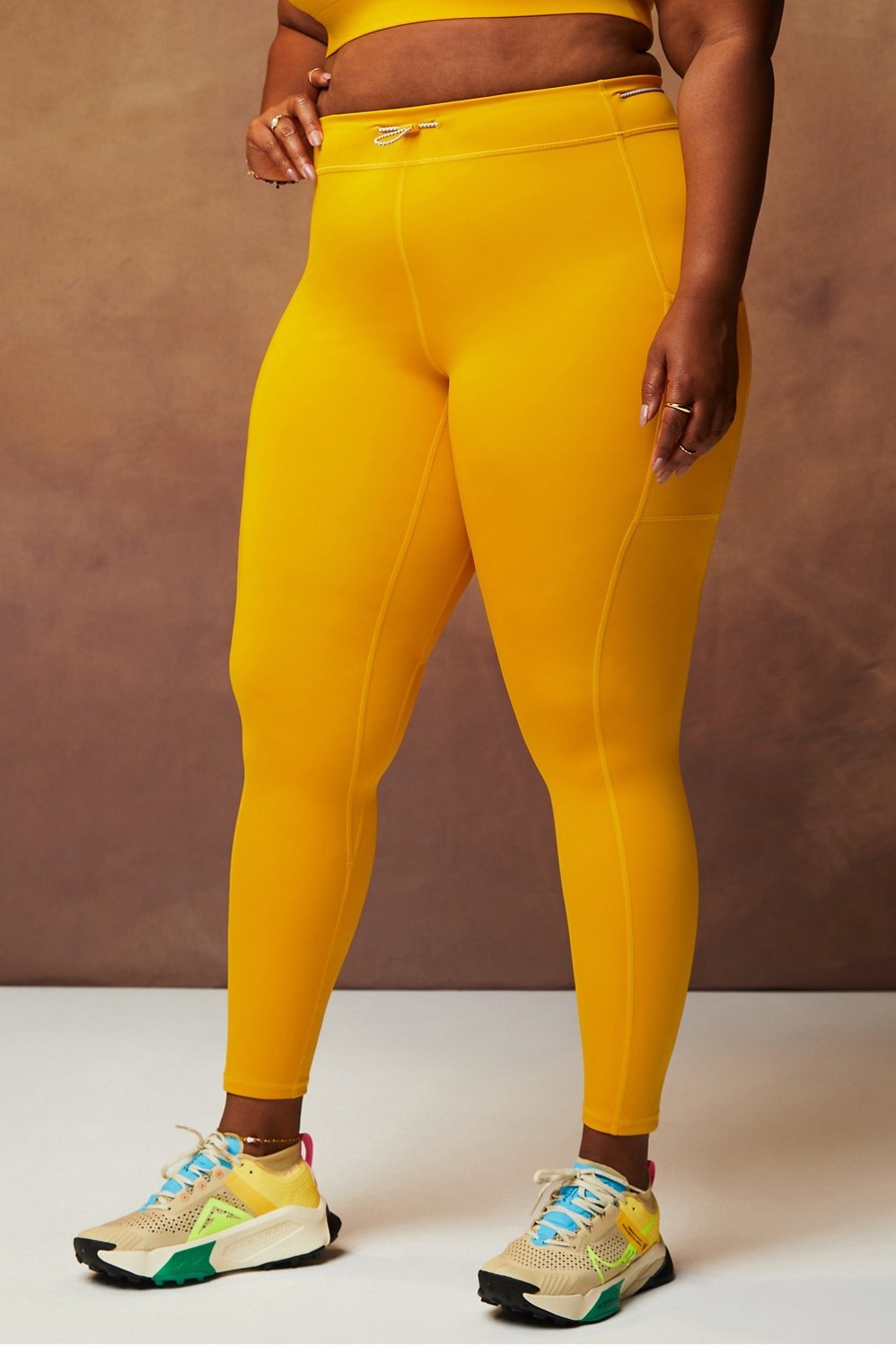 Only Play Jacei three-quarter workout tights in yellow