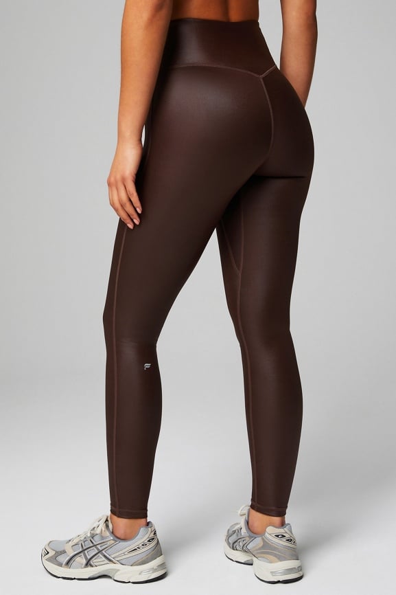Fabletics High-Waisted Seamless Reptile Legging Womens Saddle Brown Size XS