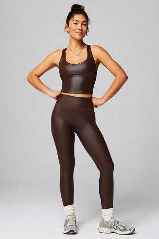 Brown 2024 shiny leggings